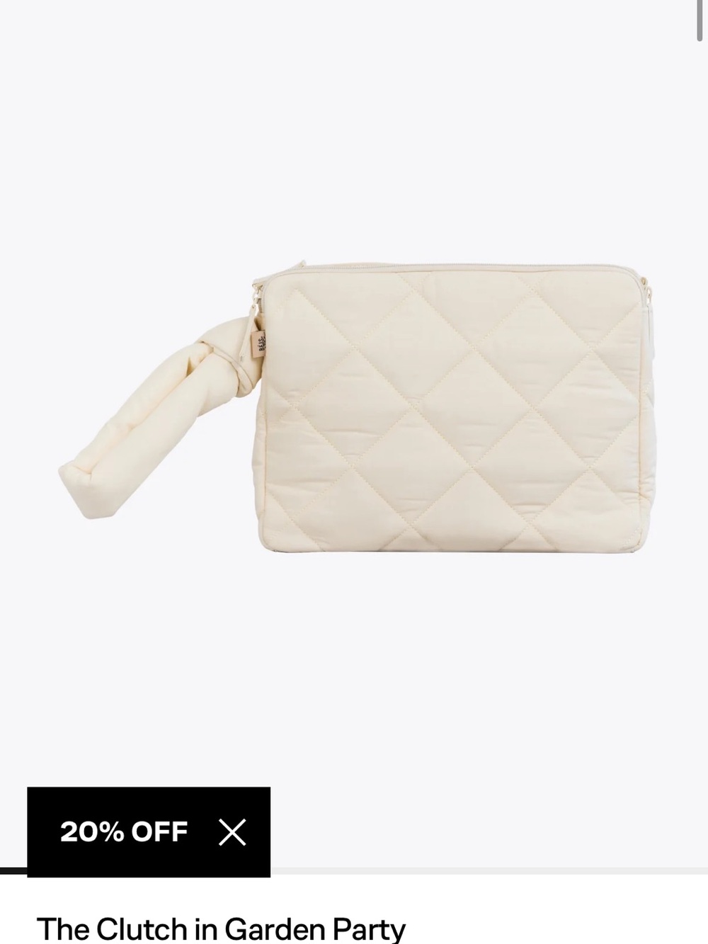 BEIS Quilted Clutch Wristlet in Garden Party Cream